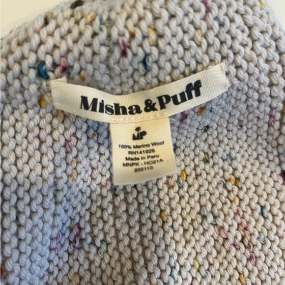 Misha & Puff Merino Wool confetti cream pom pom adult hat, Like New! - Picture 5 of 7